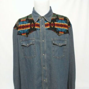 Pendleton Desperado Shirt Multicolor Denim Men 2XL